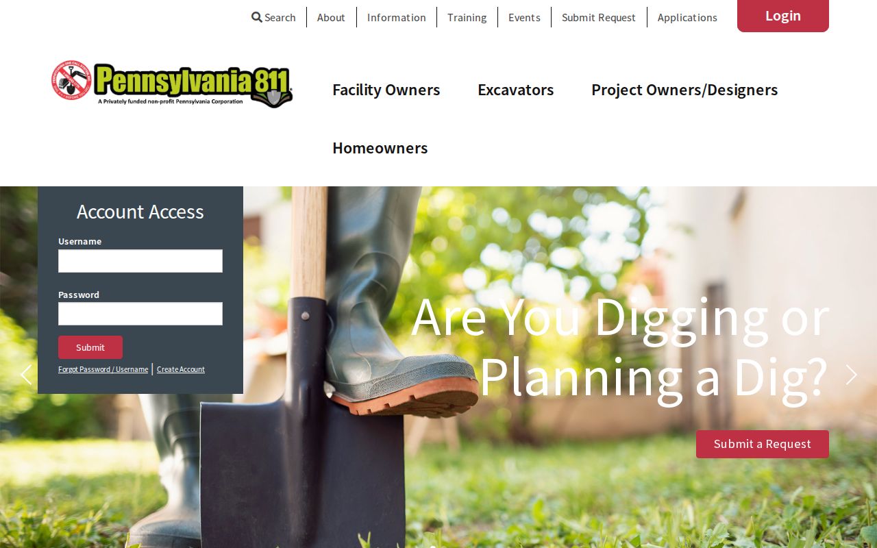 Pennsylvania One Call portal behind the 811 dig safety phone code